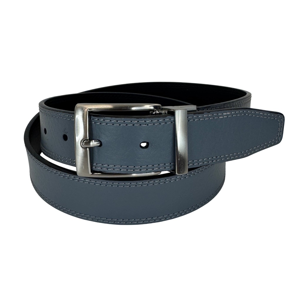 Nike Reversible Belt Mens 36 Black Gray Genuine Leather Golf Casual DS5001113